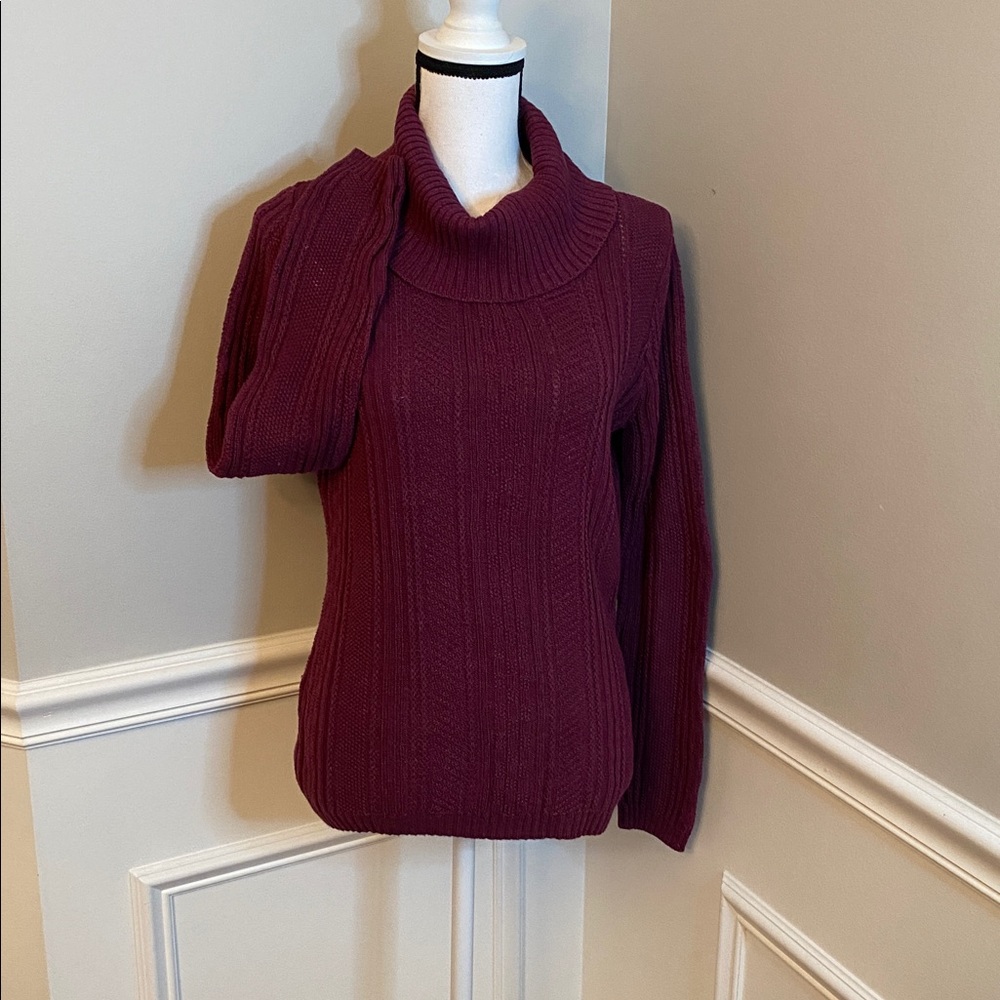 Croft & Barrow Purple Knit Sweater Turtle Neck size Medium